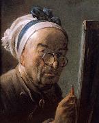 Jean Baptiste Simeon Chardin Chardin bust self portrait oil painting on canvas